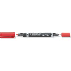 Staedtler Lumocolor Duo Marker 348, perm, rød