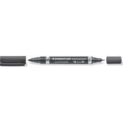 Lumocolor permanent marker duo F + M, sort