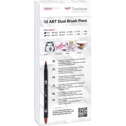 Tombow ABT Dual Pensel/Tousch, grå farver, 12 stk.