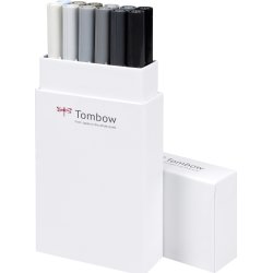 Tombow ABT Dual Pensel/Tousch, grå farver, 12 stk.