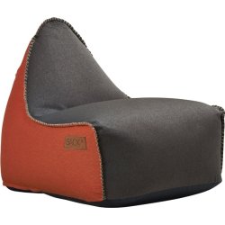 RETROit Canvas sækkestol uden håndtag, Brun/Orange