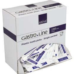 Tandstikker, Enkeltindpakket, Plast, 1200 stk.