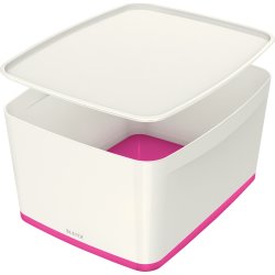 Leitz MyBox Opbevaringsboks Large, hvid/pink