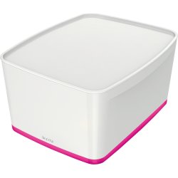 Leitz MyBox Opbevaringsboks Large, hvid/pink