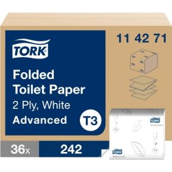 Tork T3 Advanced Toiletpapir i ark, 36 pk.