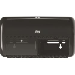 Tork T4 Twin Dispenser toiletpapir, sort