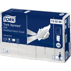 Tork H2 Xpress Advanced Håndklædeark, 4-fold,21 pk