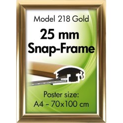 Alu Plakatramme, Snap-frame, 70x100 cm, Blank guld