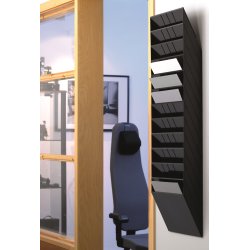 Durable FB Brochureholder | 12 | A4 tværf. | Sort
