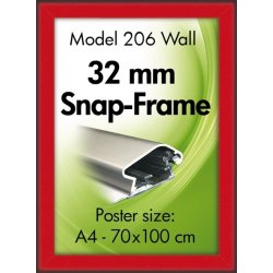 Aluminium snäppram, 70x100 cm, Röd
