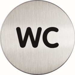 Durable skylt, rund, WC