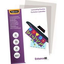 Fellowes Enhance 80 mic A3 lamineringslomme, mat
