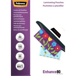 Fellowes Enhance 80 mic A4 Lamineringslomme, mat