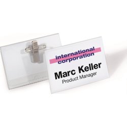 Durable Navneskilt m. n+k. | 40x75 mm | 50 stk.