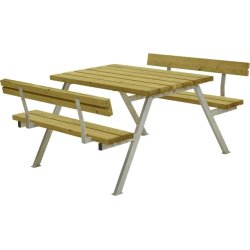 Plus Alpha bänkset med ryggstöd, Natur, 118 cm