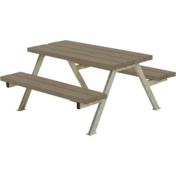 Plus Alpha Junior Bord/Bænkesæt, Gråbrun, 118 cm