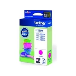 Bläckpatron Brother LC221M Magenta 260 sidor