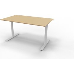 InLine hæve-/sænkebord, 140x80 cm, bøg/alu