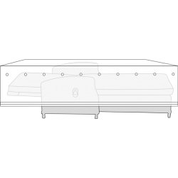 Overtræk til solvogn B210 x D88 x H52 cm, Grå