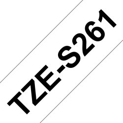 Brother TZeS-261 labeltape 36mm, sort på hvid