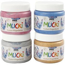 Fingefärg Mucki 150 ml metallisk blandade färger