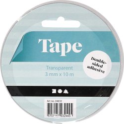 Dobbeltklæbende Tape, 3 mm x 10 m