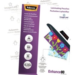 Fellowes Enhance 80 mic A4 Lamineringslomme, gloss
