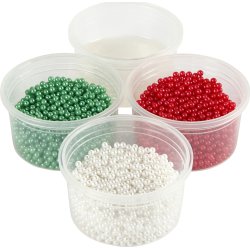 Modellera Pearl Clay 3x 25 g Grön/vit/röd