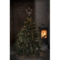 Juletræsbelysning med topstjerne, 274 LED, Sølv