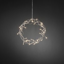 Lyskrans, 32 LED, Ø30 cm, Sølv