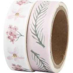 Vivi Gade Maskingtape, 15mm, 2 rl, blomster/blade
