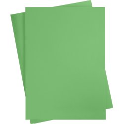 Karton, A2, 180g, 10 ark, græsgrøn