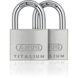 ABUS hængelås 64TI/40 mm - 2 stk enslukkende