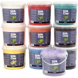 Modellera Silk Clay 10x650g Blandade Färger
