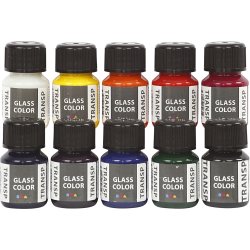 Glasfärg Glass Color 10x35ml blandade färger
