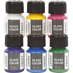 Glas Färg Glass Color 6x30 ml frost blandade