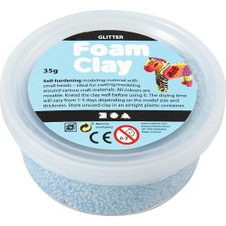 Modellera Foam Clay 35 g Glitter Ljusblå