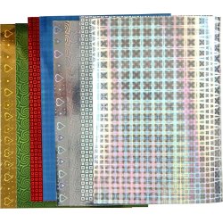 Hologrampapper A4 120g 8 ark mixade