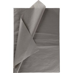 Silkepapir, 50x70 cm, 14g, 25 ark, grå