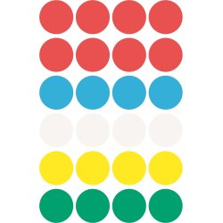 Avery Etiket farvedots | Ø18 mm | Mix | 96 stk.