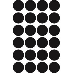 Avery Etiket farvedots | Ø18 mm | Sort | 96 stk.