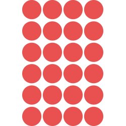 Avery Etiket farvedots | Ø18 mm | Rød | 96 stk.