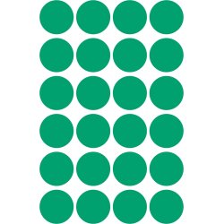 Avery Etiket farvedots | Ø18 mm | Grøn | 96 stk.