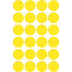 Avery Etiket farvedots | Ø18 mm | Gul | 96 stk.