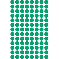 Avery Etiket farvedots | Ø8 mm | Grøn | 416 stk.