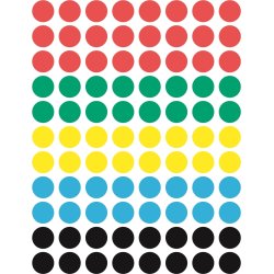 Avery Etiket farvedots | Ø8 mm | Mix | 416 stk.