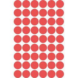 Avery Etiket farvedots | Ø12 mm | Rød | 270 stk.