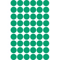 Avery Etiket farvedots | Ø12 mm | Grøn | 270 stk.