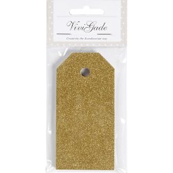 ViviGade Manillamærker 5x10cm, 15stk, glitter guld