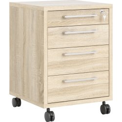 BudgetLine kassette, 4 skuffer m/lås, eg